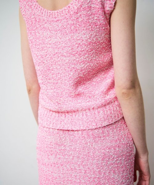 【セットアップ対応商品】ネップツイードニットノースリーブ 