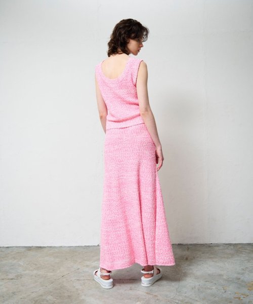 【セットアップ対応商品】ネップツイードニットノースリーブ 