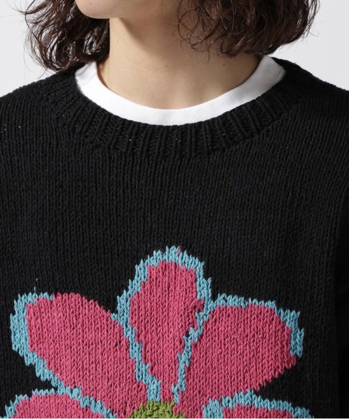 BEAVER(ビーバー)/MacMahon Knitting Mills CrewNeck Knit－Black Flower/img04