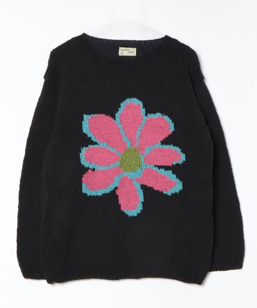 BEAVER(ビーバー)/MacMahon Knitting Mills CrewNeck Knit－Black Flower/img08