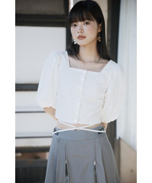 SLY(スライ)/FRONT BUTTON LACE PUFF トップス/img08
