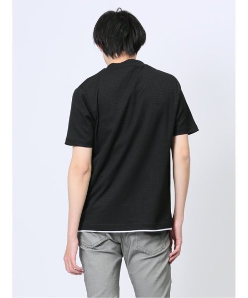 m.f.editorial(エムエフエディトリアル)/ジャガード千鳥 フェイクVネック半袖Tシャツ メンズ Tシャツ カットソー カジュアル インナー トップス ギフト プレゼント/img14