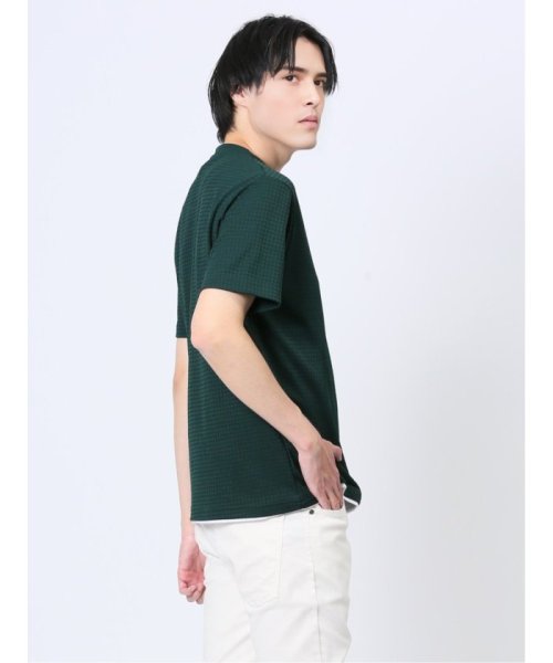 m.f.editorial(エムエフエディトリアル)/ジャガード千鳥 フェイクVネック半袖Tシャツ メンズ Tシャツ カットソー カジュアル インナー トップス ギフト プレゼント/img26