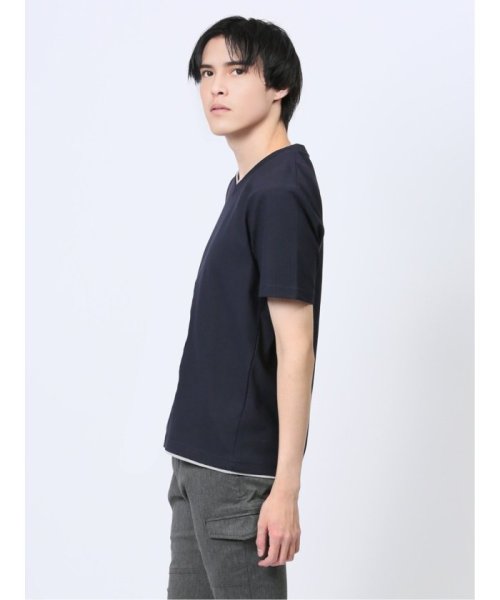 m.f.editorial(エムエフエディトリアル)/ジャガードヘリンボン フェイクVネック半袖Tシャツ メンズ Tシャツ カットソー カジュアル インナー トップス ギフト プレゼント/img24