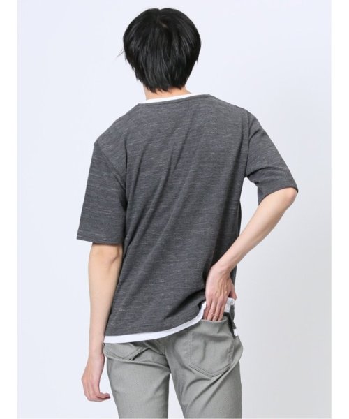 m.f.editorial(エムエフエディトリアル)/段染め フェイクキーネック半袖Tシャツ メンズ Tシャツ カットソー カジュアル インナー トップス ギフト プレゼント/img24