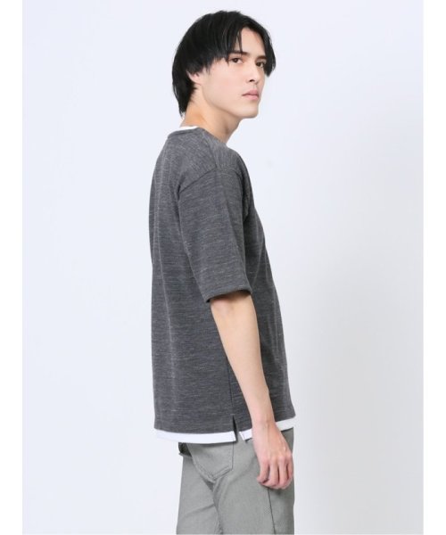 m.f.editorial(エムエフエディトリアル)/段染め フェイクキーネック半袖Tシャツ メンズ Tシャツ カットソー カジュアル インナー トップス ギフト プレゼント/img25