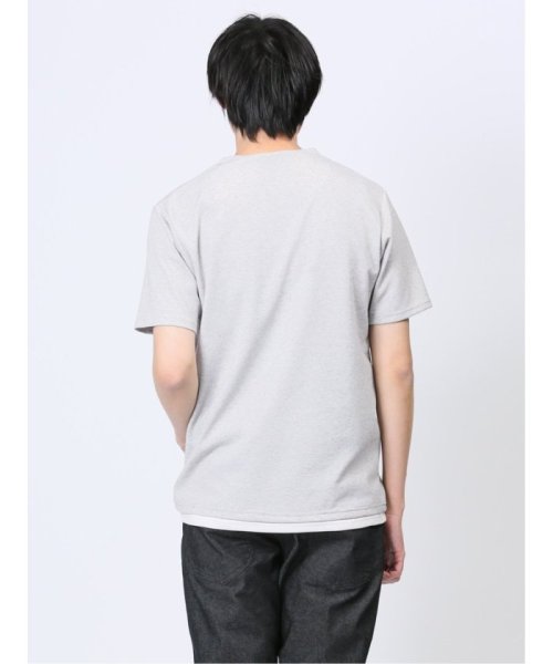 m.f.editorial(エムエフエディトリアル)/メランジジャージー フェイクキーネック半袖Tシャツ メンズ Tシャツ カットソー カジュアル インナー トップス ギフト プレゼント/img02