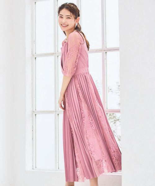 DRESS+(ドレス プラス)/ワンピース ドレス レース袖 ミモレ丈 結婚式 披露宴 食事会/img32