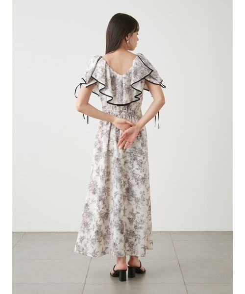 【WEB限定サイズあり】ラッフルボレロパイピングワンピース 予めご了承ください