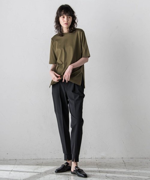 【大きいサイズ】裾スリットジョガーパンツ≪洗濯機で洗える/紫外線防止≫ 身長