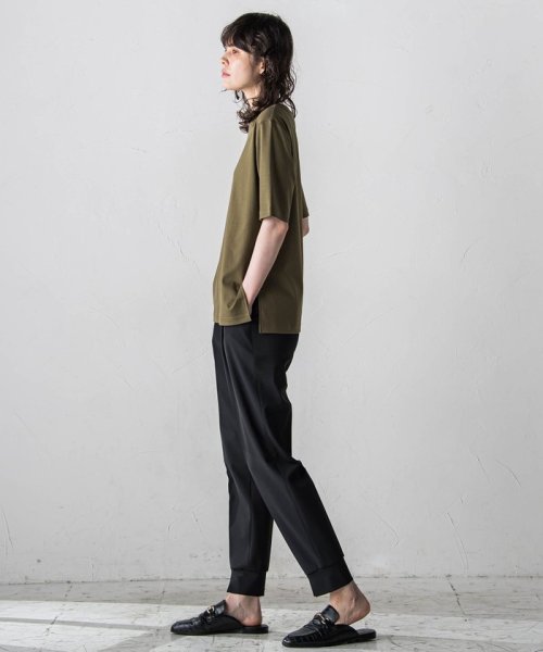 【大きいサイズ】裾スリットジョガーパンツ≪洗濯機で洗える/紫外線防止≫ 身長