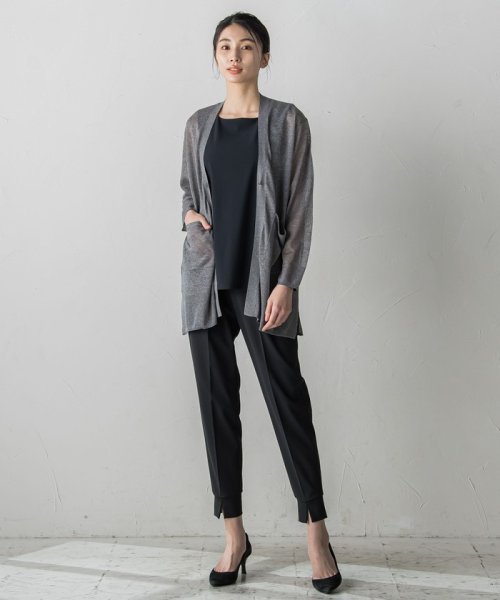 【大きいサイズ】裾スリットジョガーパンツ≪洗濯機で洗える/紫外線防止≫ 身長