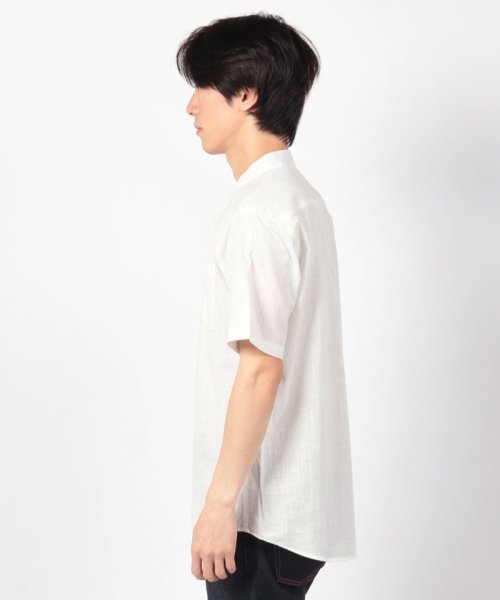 STYLEBLOCK(スタイルブロック)/シャンブレーバンドカラー半袖シャツ/img01