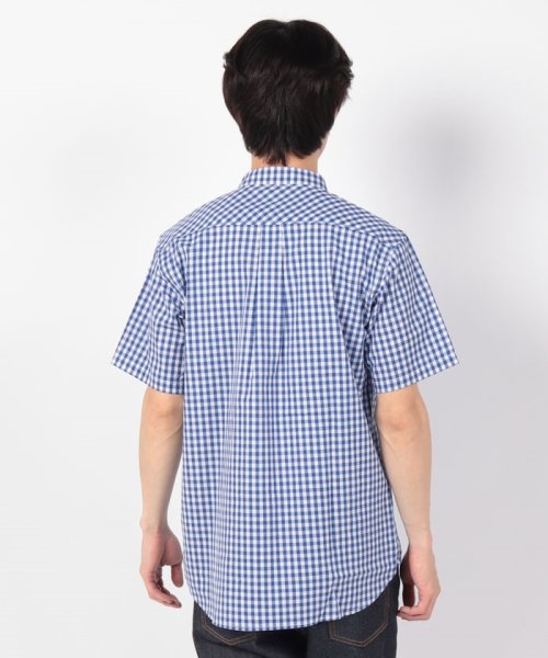 STYLEBLOCK(スタイルブロック)/平織チェック柄バンドカラー半袖シャツ/img02