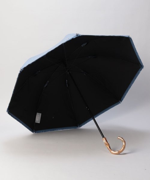 BLAO(ブラオ)/Blao（ブラオ） デニム切りっぱなし風晴雨兼用傘（１段スライドショート傘）/img01