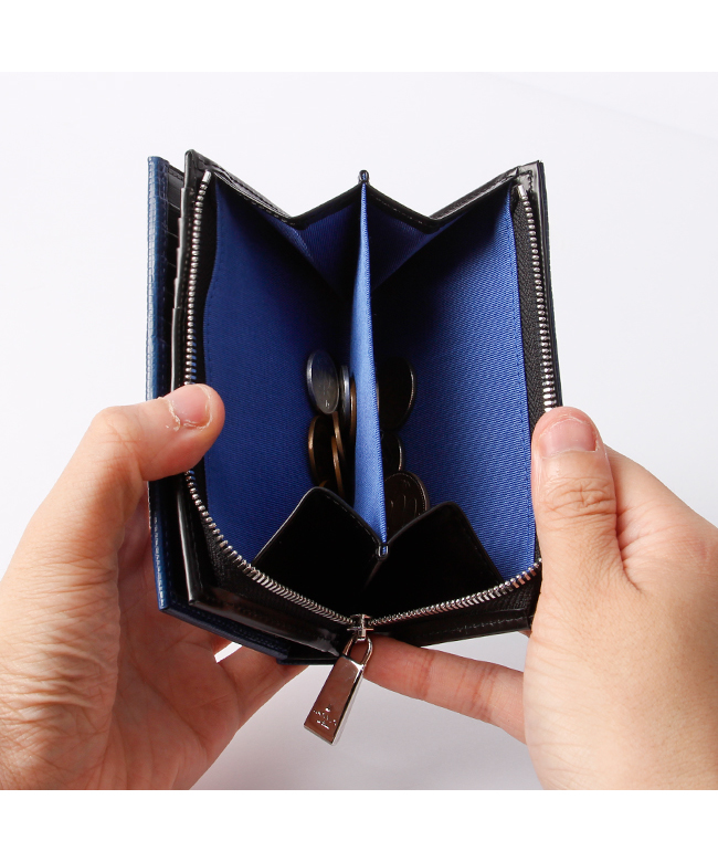 LANVIN en Bleu ランバンオンブルー せせこましい 牛革 財布 2つ折り  