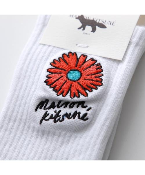 MAISON KITSUNE(メゾンキツネ)/MAISON KITSUNE ソックス MM06442KT0014 ロゴ フワラー 刺繍/img03