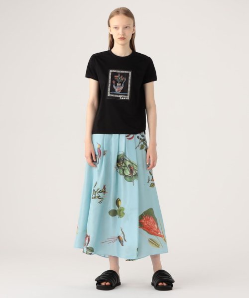 CABaN BIRD SINGING シルク フレアスカート 