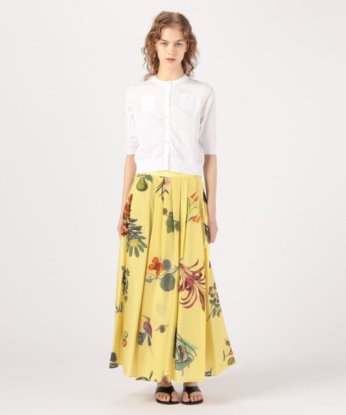 CABaN BIRD SINGING シルク フレアスカート 