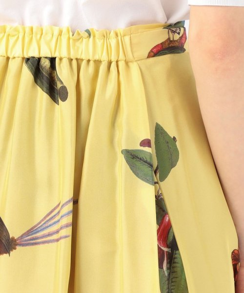 CABaN BIRD SINGING シルク フレアスカート 