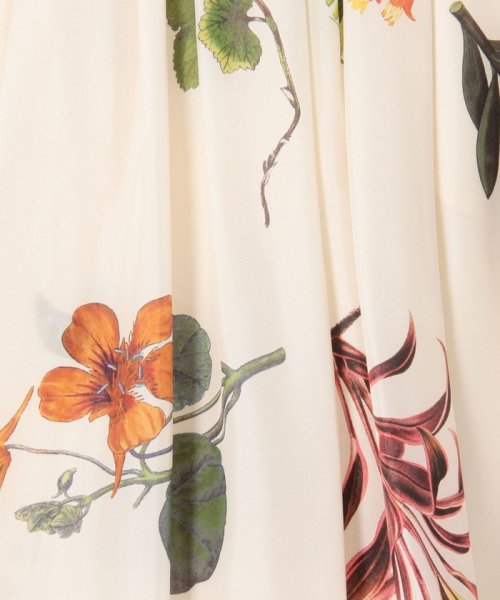 CABaN BIRD SINGING シルク フレアスカート 