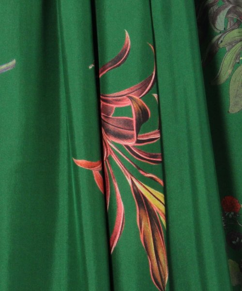 CABaN BIRD SINGING シルク フレアスカート 