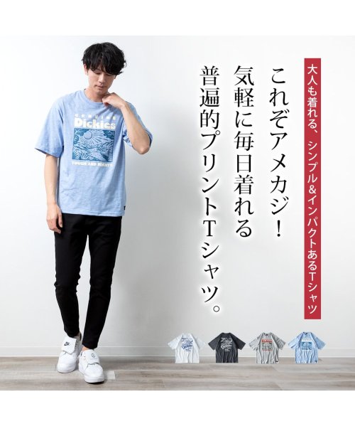  GENELESS(GENELESS)/半袖tシャツ メンズ GENUINE 半袖 おしゃれ プリント ディッキーズ クルーネック トップス プリントtシャツ 春夏 グレー アメカジ tシャツ/img04