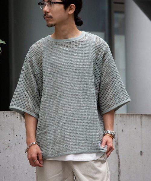 GLOSTER(GLOSTER)/【限定展開】【ARMY TWILL/アーミーツイル】別注 メッシュTシャツ MESH ビッグTシャツ かぎ編み/img20