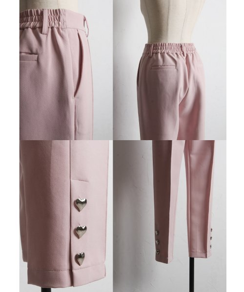 tocco closet(トッコクローゼット)/ポケット付き裾ハートボタン装飾テーパードパンツ/img14