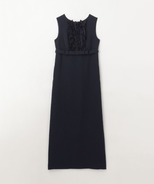 シアーラッフルロングドレス 