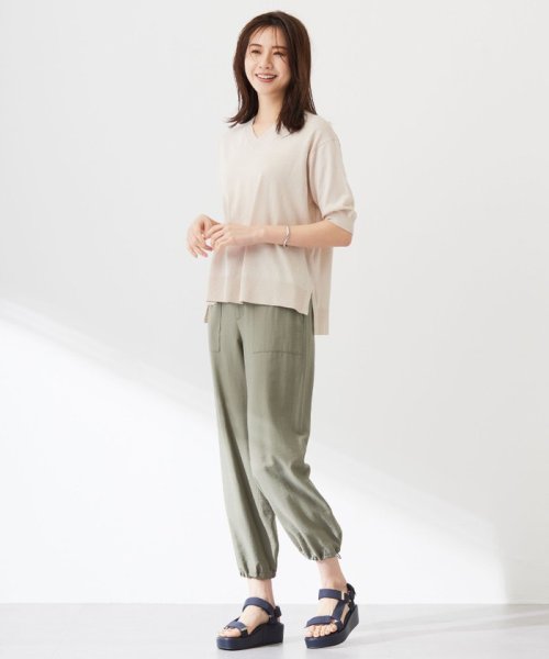 J.PRESS LADIES（LARGE SIZE）(J．プレス　レディス（大きいサイズ）)/【洗える】COTTON LINEN Vネック ニット/img04