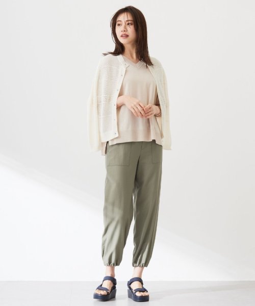 J.PRESS LADIES（LARGE SIZE）(J．プレス　レディス（大きいサイズ）)/【洗える】COTTON LINEN Vネック ニット/img05