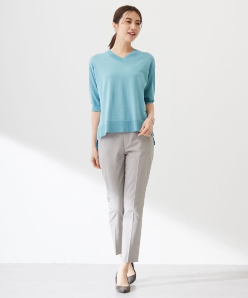 J.PRESS LADIES（LARGE SIZE）(J．プレス　レディス（大きいサイズ）)/【洗える】COTTON LINEN Vネック ニット/img06