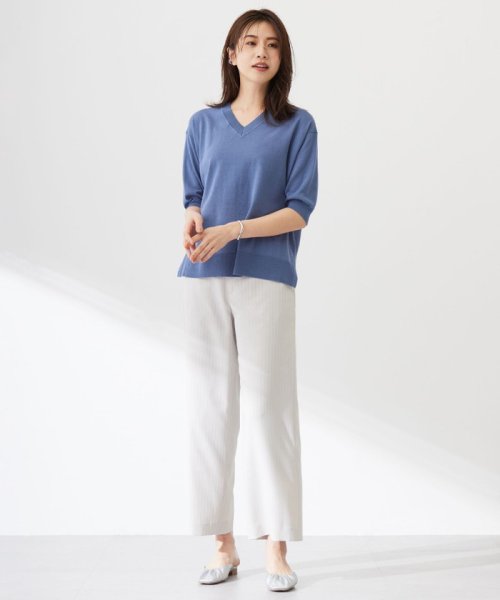 J.PRESS LADIES（LARGE SIZE）(J．プレス　レディス（大きいサイズ）)/【洗える】COTTON LINEN Vネック ニット/img08