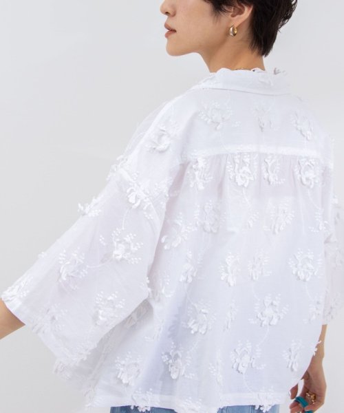 NOLLEY’S sophi(ノーリーズソフィー)/【crinkle crinkle crinkle/クリンクル クリンクル クリンクル】3D embroidery S/S shirt/img11