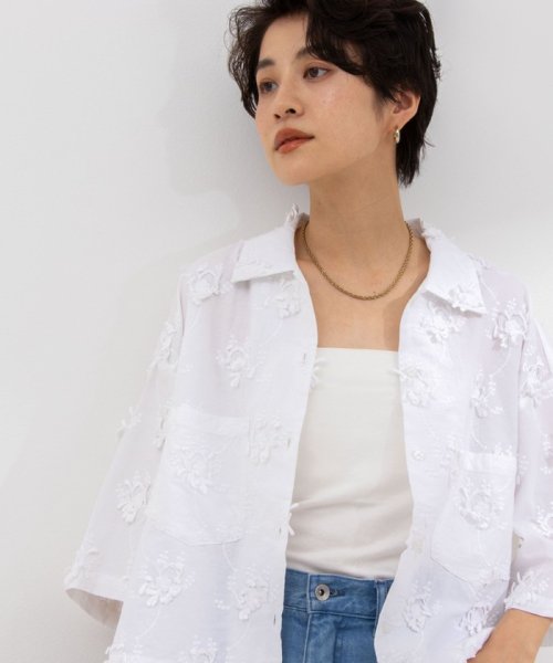 NOLLEY’S sophi(ノーリーズソフィー)/【crinkle crinkle crinkle/クリンクル クリンクル クリンクル】3D embroidery S/S shirt/img12