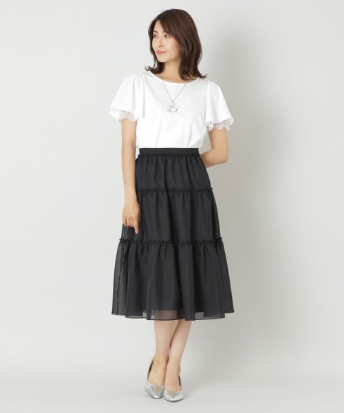 ブライトスパンボイル ティアードスカート 