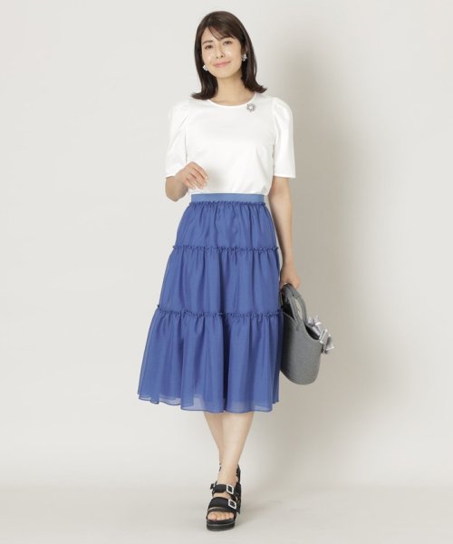 ブライトスパンボイル ティアードスカート 