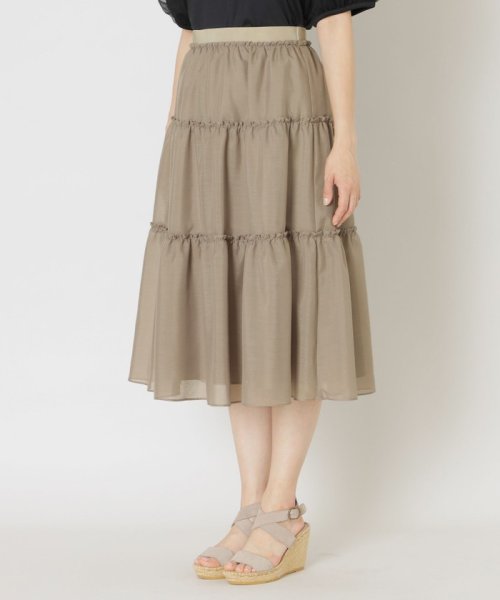 ブライトスパンボイル ティアードスカート 