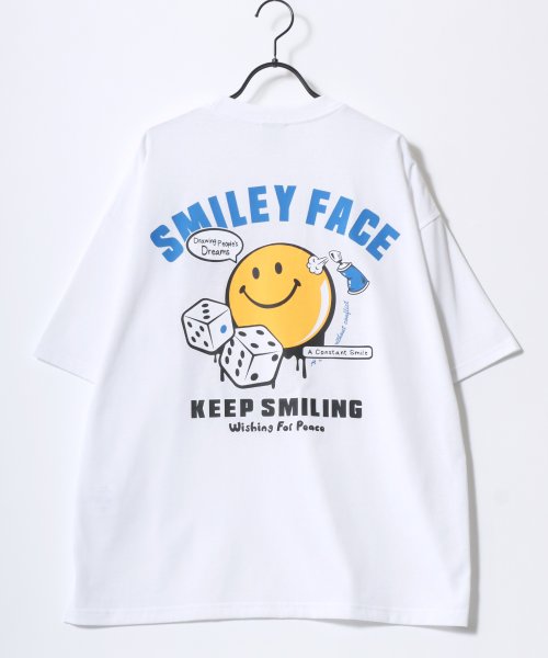 LAZAR(ラザル)/【Lazar】SMILEY FACE/スマイリーフェイス オーバーサイズ バックプリント ロゴ ワンポイント刺繍 半袖Tシャツ/スマイルT/吸水速乾 UVカット/img39