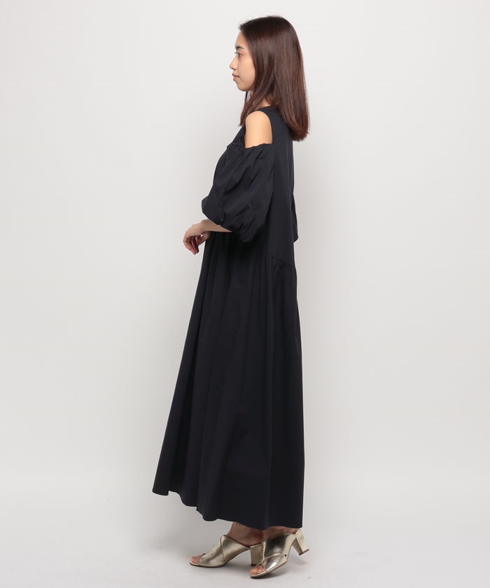 anana アナナ　ショルダースリットパフスリーブワンピース 限定】anana ショルダースリットパフスリーブワンピース ロング
