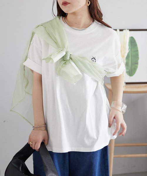 NICE CLAUP OUTLET(ナイスクラップ　アウトレット)/ハスキーワンポイント刺繍Tシャツ/img02