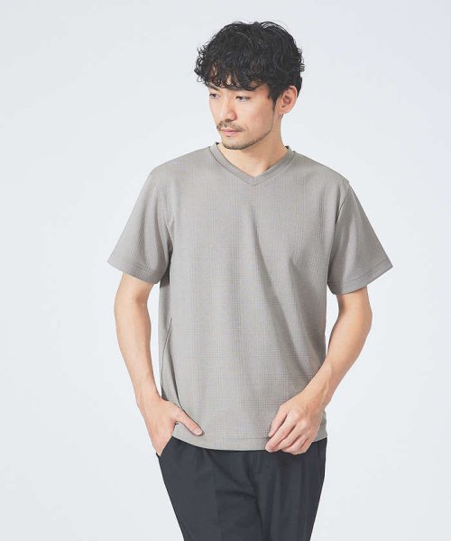 ABAHOUSE(ABAHOUSE)/【チェック柄】ジャガード Vネック 半袖 Tシャツ/img13