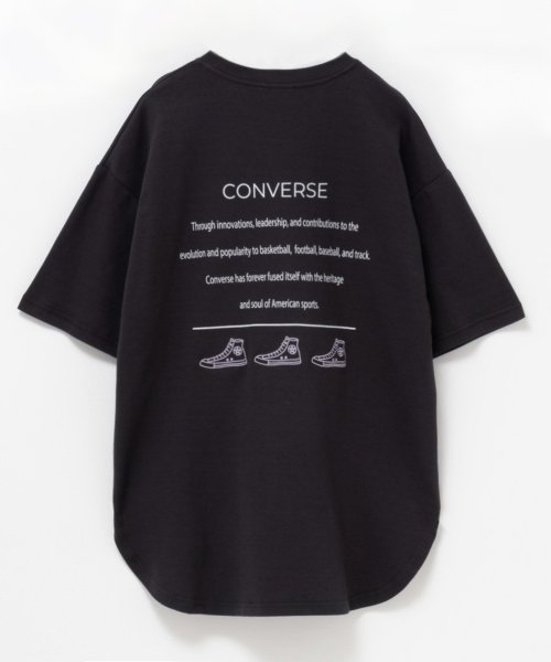 MAC HOUSE(women)(マックハウス（レディース）)/CONVERSE コンバース ポンチ素材 バックシューズ刺繍裾ラウンドTシャツ 4282－9834/img21