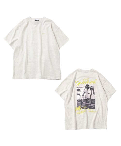 GLAZOS(グラソス)/【防汚加工】リゾートバックプリント半袖Tシャツ/img10