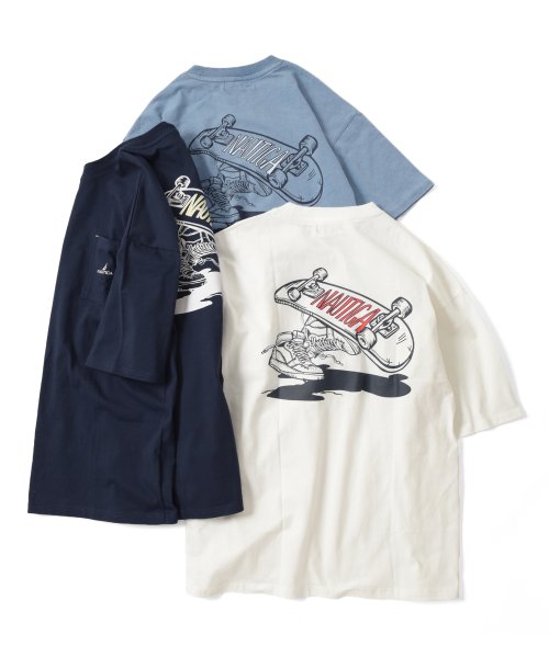 GLAZOS(グラソス)/【NAUTICA】バックスケーターロゴ半袖Tシャツ/img07