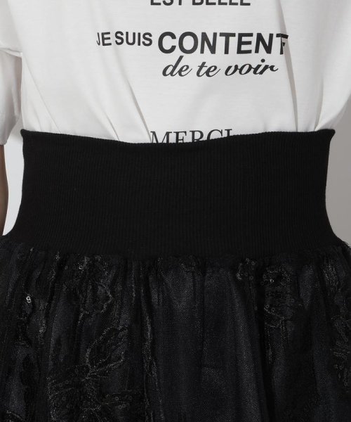 And Couture(アンドクチュール)/ウエストリブチュール花柄&スパンコールスカート/img12
