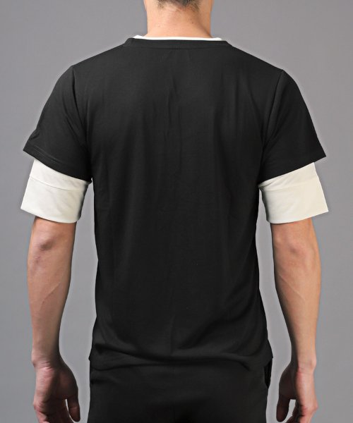 LUXSTYLE(ラグスタイル)/天竺フェイクレイヤード5分袖Tシャツ/Tシャツ メンズ 半袖 5分袖 フェイクレイヤード メンズTシャツ トップス カットソー/img01