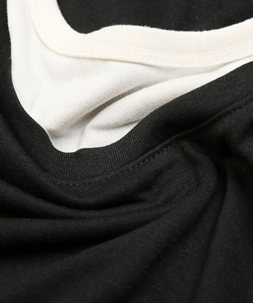 LUXSTYLE(ラグスタイル)/天竺フェイクレイヤード5分袖Tシャツ/Tシャツ メンズ 半袖 5分袖 フェイクレイヤード メンズTシャツ トップス カットソー/img18