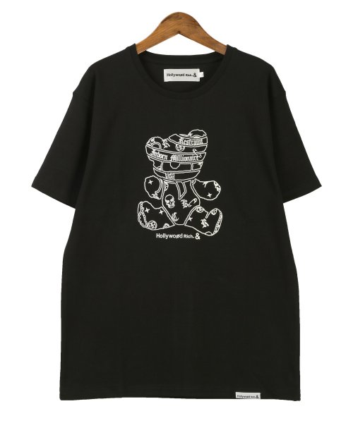 LUXSTYLE(ラグスタイル)/Hollywood rich.&(ハリウッドリッチ)パンクベアラバープリント半袖Tシャツ/Tシャツ メンズ 半袖 半袖Tシャツ 春 夏 クマ テディベア パンク/img09